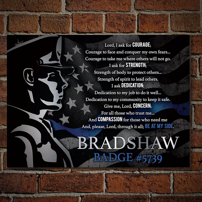 Personalized Canvas Print - Thank You Gifts For Police Officers