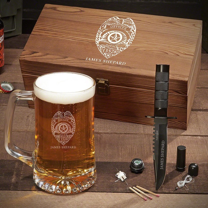 Police Officer Gifts For Him - Personalized Beer Gift