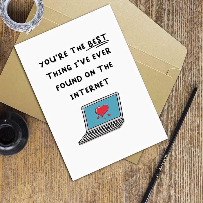 Fathers Day Gifts For Your Boyfriend - Internet Dating Anniversary Card