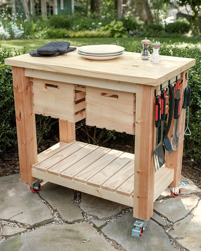 Father’s Day gift for grandpa - DIY Grill Cart