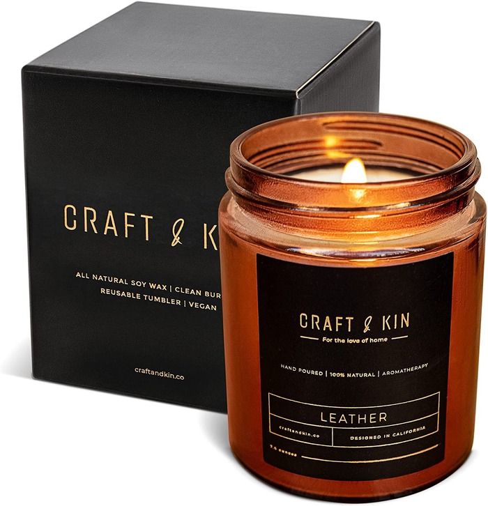 Father’s Day Gifts For Grandpa - Father’s Day Gift For Grandpa - A Candle That Fills The Room With The Smell Of Rich Leather