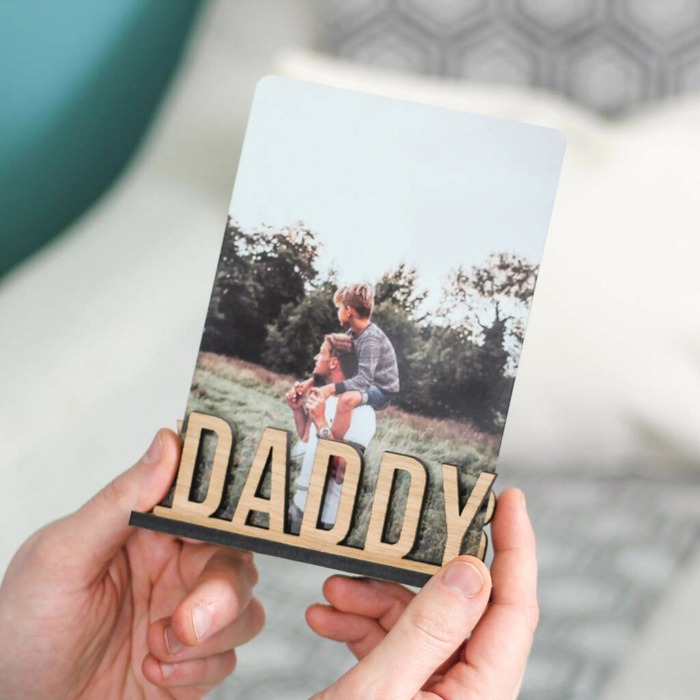 Wooden Photo Holder: Touching Personalized Gifts For Dad From Daughter