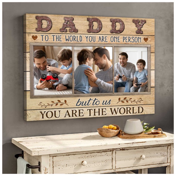 diy fathers day gifts: Custom Canvas Print with picture frame.
