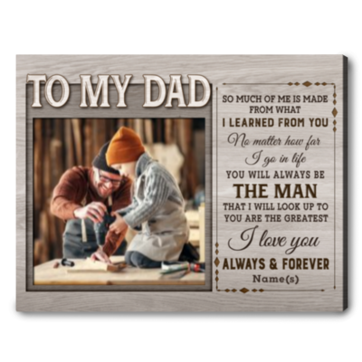 great father's day gift custom dad photo canvas 01