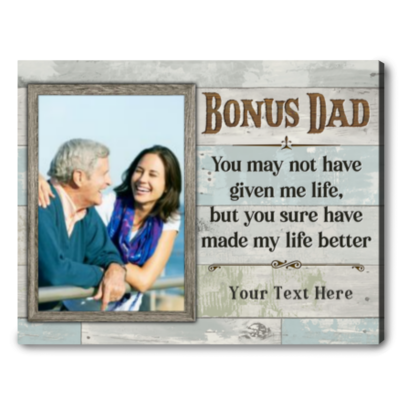 bonus dad personalized gift for father's day canvas print 01