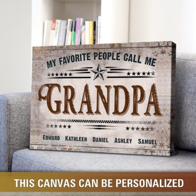 personalized grandparent art custom gift grandchildren canvas wall art 02