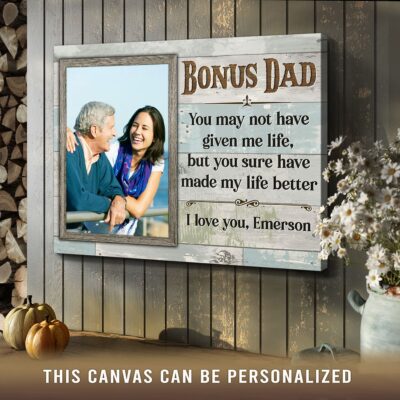 bonus dad personalized gift for father's day canvas print 03