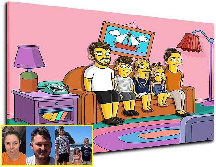 Cartoon Portrait Of A Family