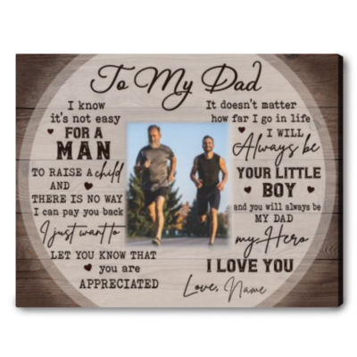father's day gift from son personalized photo canvas wall art 01