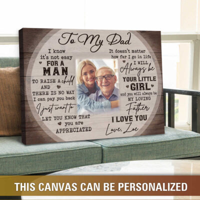 father's day gift from daughter personalized photo canvas wall art 04