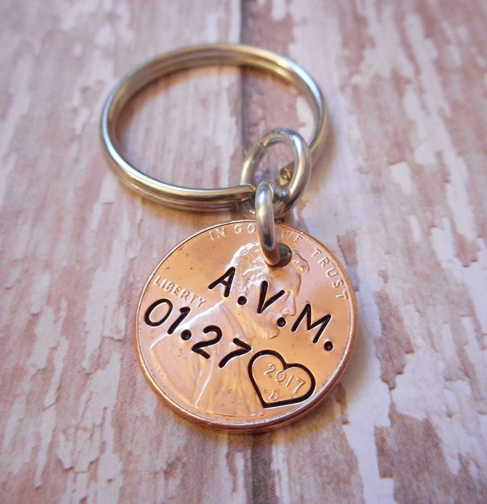 Customizable Gifts For Her: Copper Key Chain