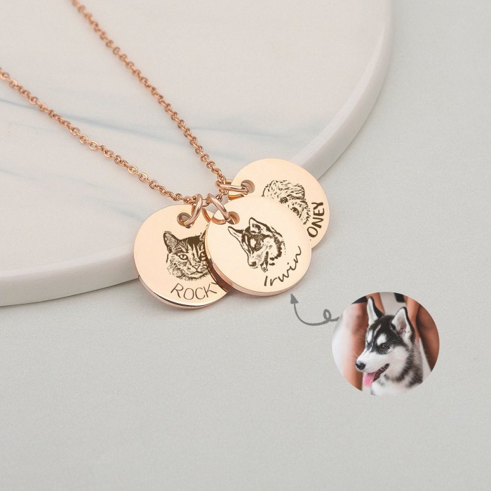 Personalized Gifts For Her: Sterling Silver Pendants Engraved Her Pet