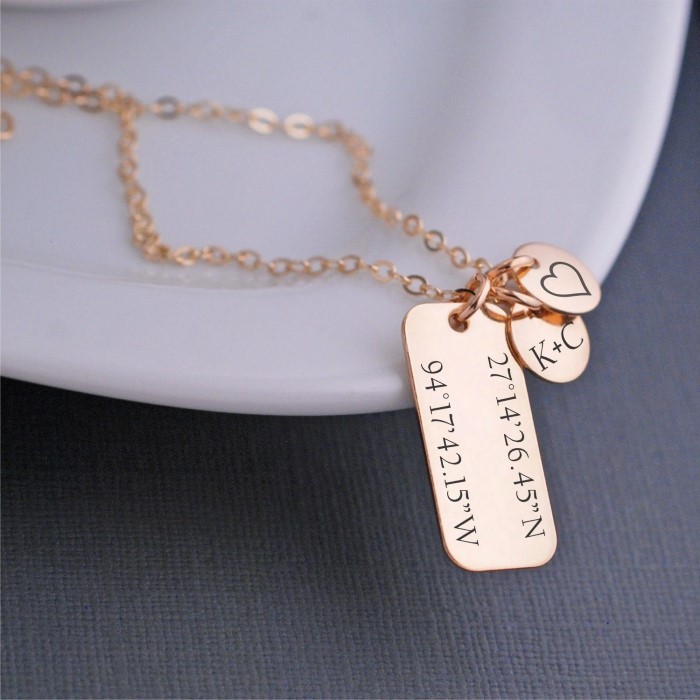 Customized Gifts For Her - Necklace With Latitude And Longitude