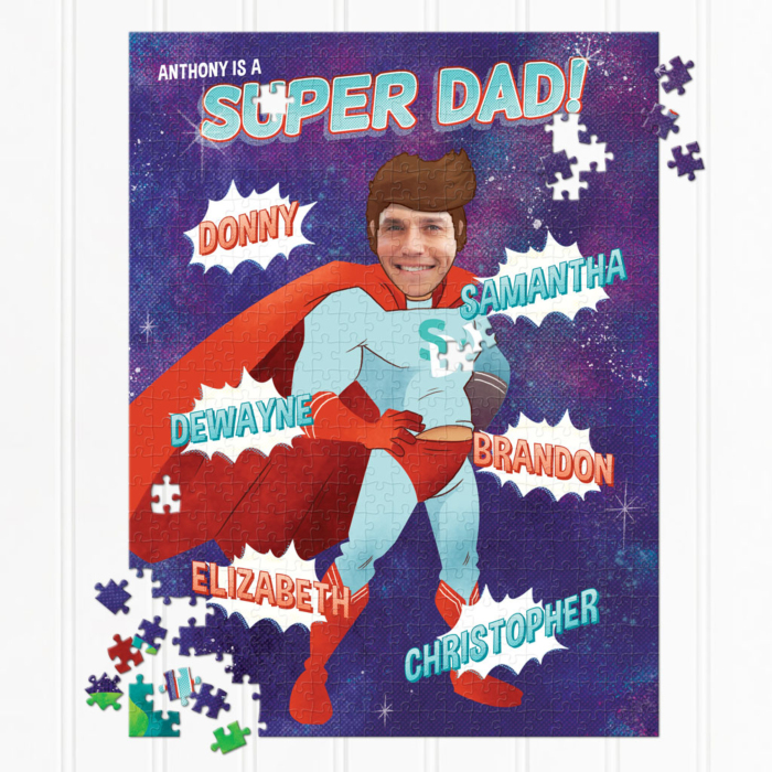 Fathers Day Gifts From Son - Customized Super Dad Puzzle