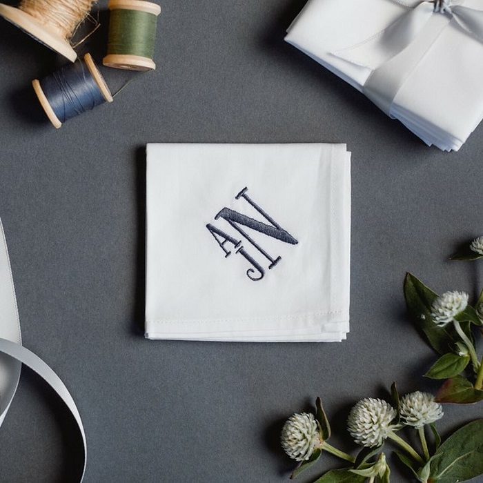 Sentimental Gifts For Dad From Son - Monogrammed Handkerchief