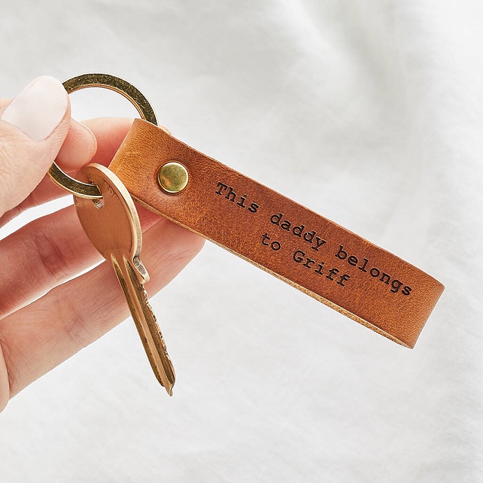 Gift Ideas For Dad From Son - Personalized Leather Key Holder