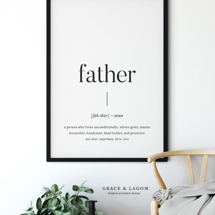 Gift Ideas For Dad From Son - Father Definition Print