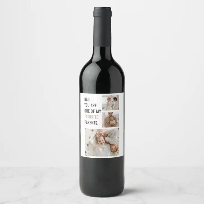 Photo wine labels gift for father
