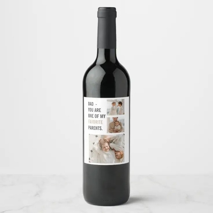 Photo Wine Labels Gift For Father