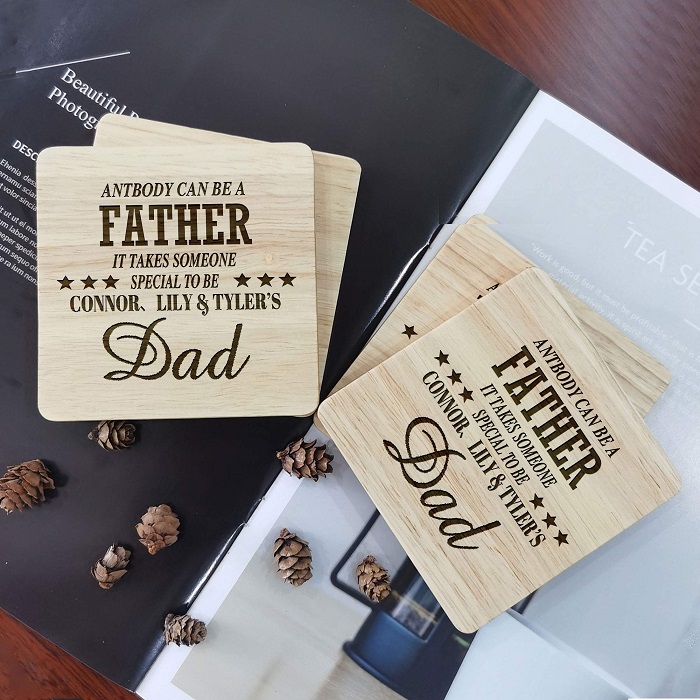 Personalized coasters: one-of-a-kind gift for father