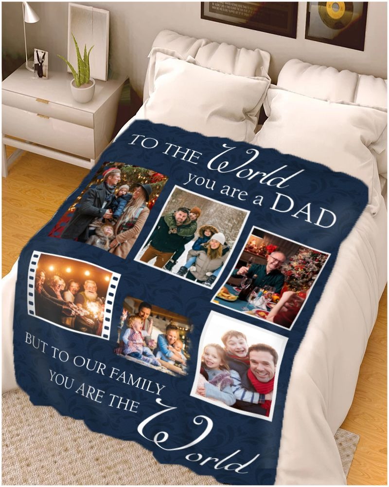 Photo blanket: custom gifts for dad