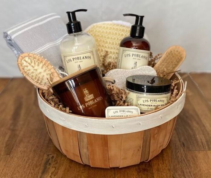 Spa gift basket: retirement gift ideas for female coworker