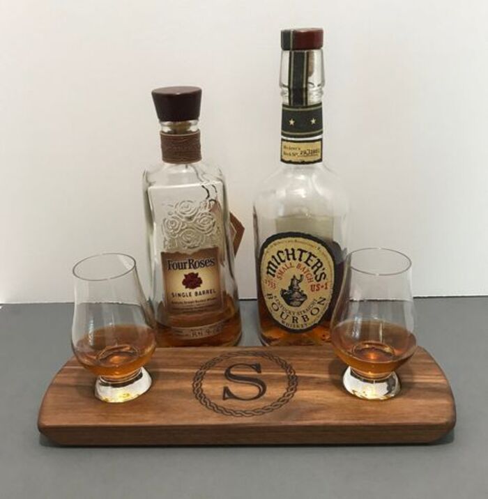 Customized bourbon flight: good retirement gifts for coworker