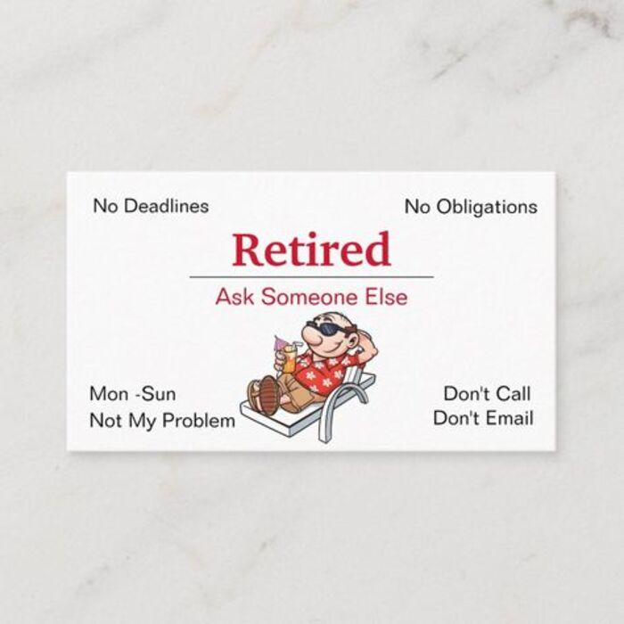 Retired business cards: cool retirement ideas for coworker