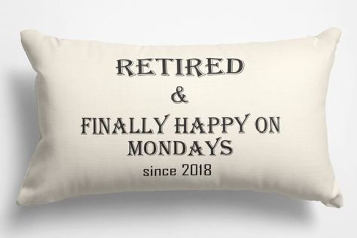 Finally Happy On Monday Pillow Gift For Retired Coworker