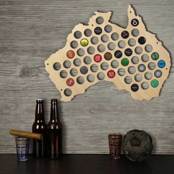 Beer caps map: cool retirement gifts for coworkers