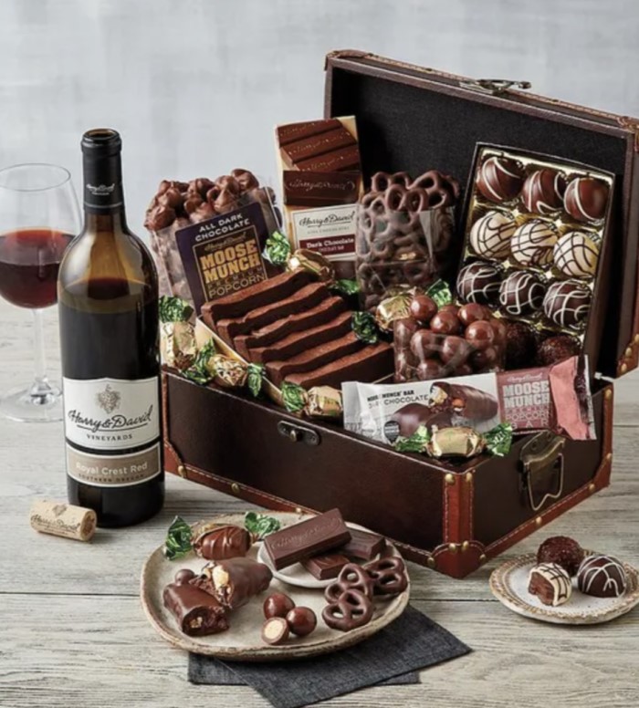Luxury Gift Baskets For Her: Wine And Gourmet Chocolates
