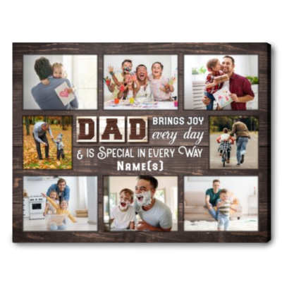 happy father's day gift idea personalized dad photo canvas print 01