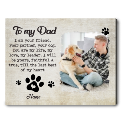 personalized photo gift for dog dad fathers day gift for him custom pet wall art 01