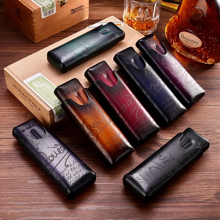 Retirement Gift Set With Leather Cigar Tube Case
