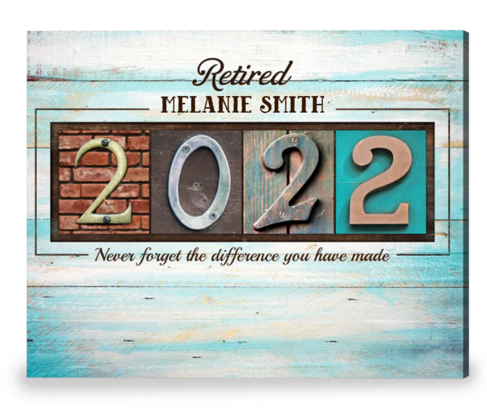 Retired Letter Art Signature Sign - Retirement Gifts For Men