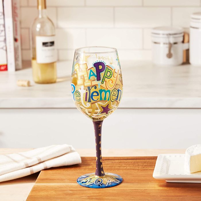 Happy Retirement Wine Glass