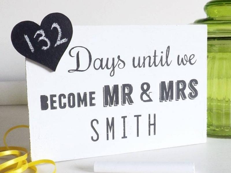 Wedding Countdown Chalkboard For The Personalized Engagement Gift