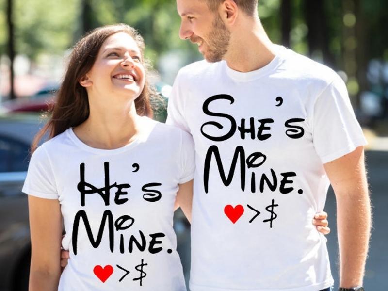 Adorable Matching Tees for engagement gift ideas
