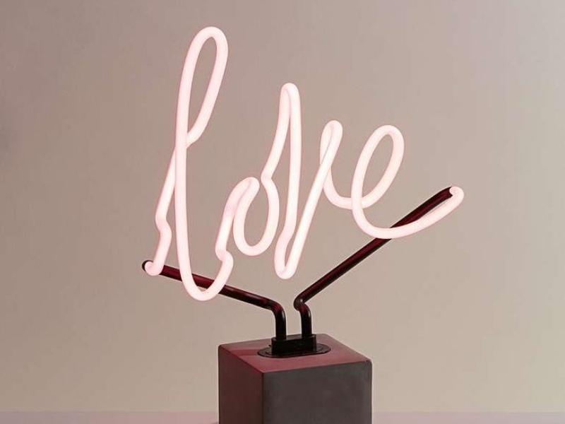 Love Concrete Base Neon Sign For An Engagement Gift