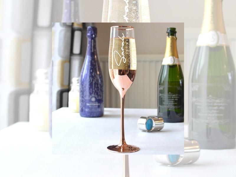 Rose Gold Champagne Glasses for engagement gift ideas for couples