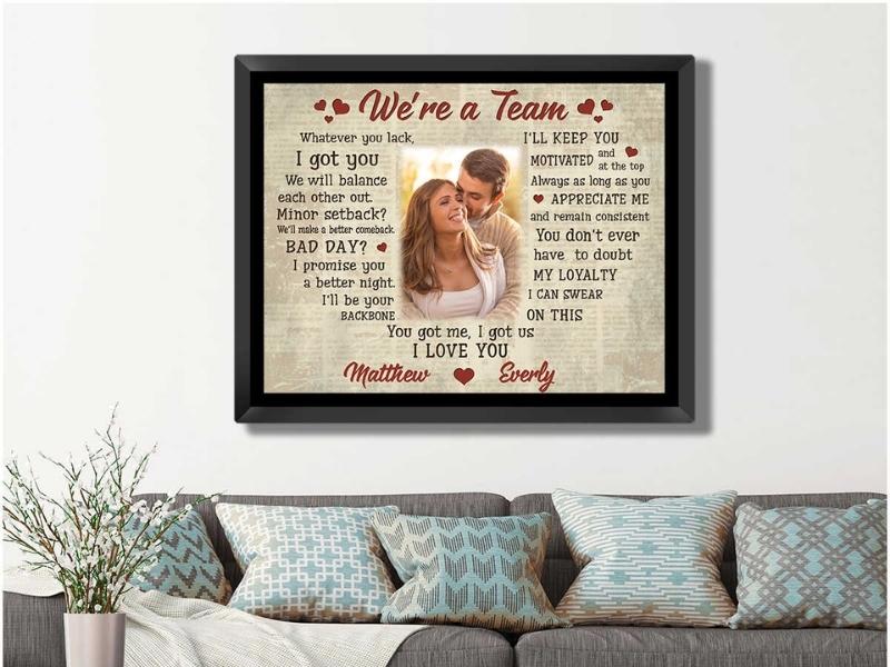 We’re A Team Oh Canvas For The Best Gifts For Newly Engaged