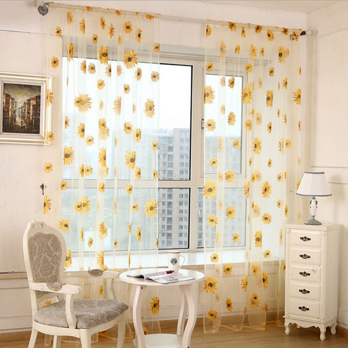 Sunflower-Themed Gifts: Sheer Window Curtains