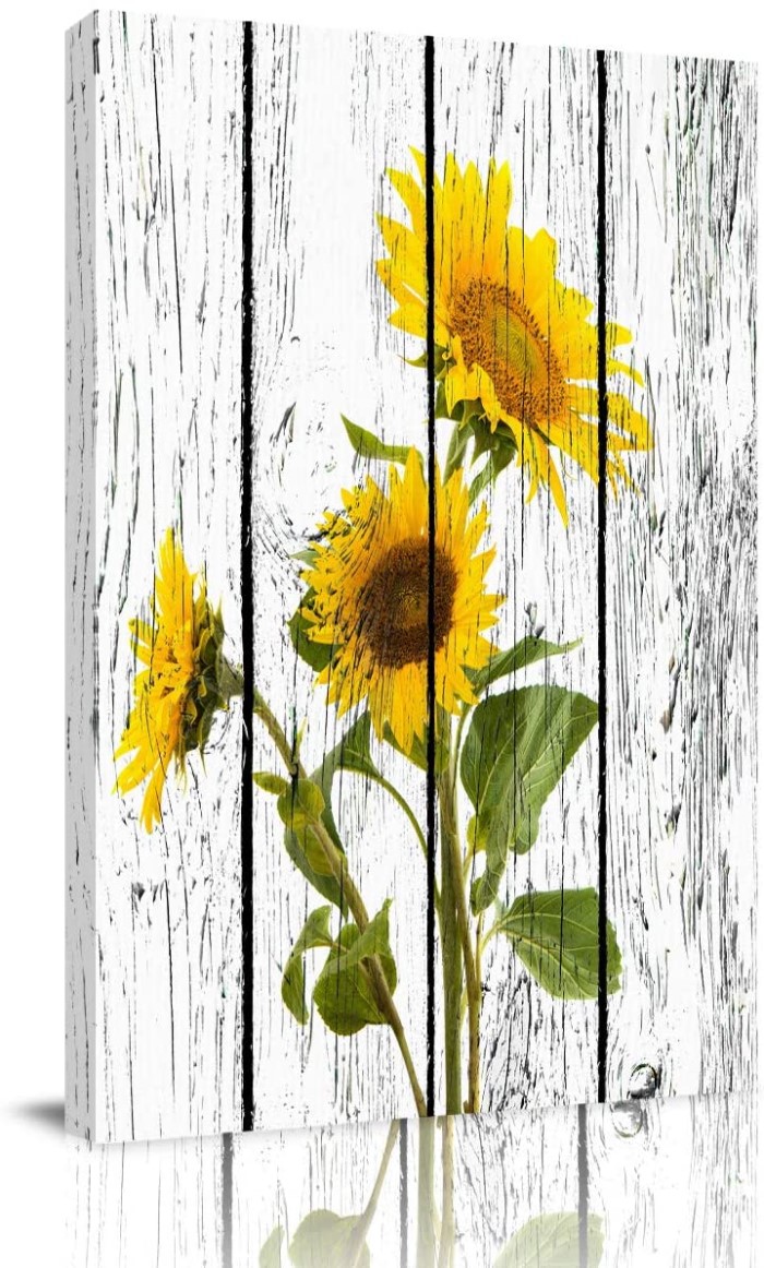 Sunflower Wooden Panel Art