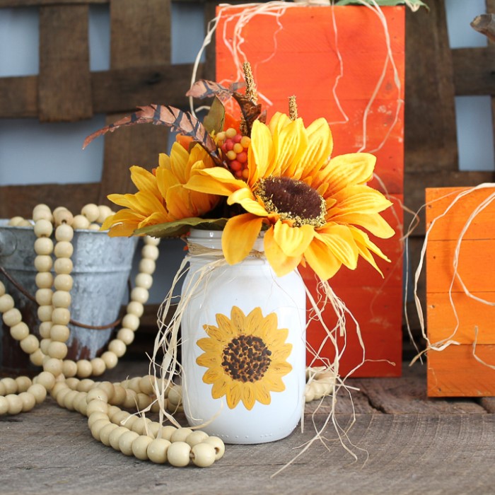 Personalized Sunfower in Mason Jar Kitchen Towel and Potholder