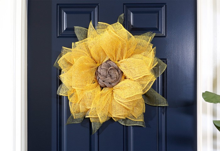 Sunflower Presents For Her: Lovely Burlap Wreath