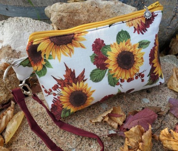 Sunflower Gifts For Her: Sunflower Wristlet