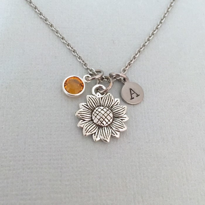Sunflower Gifts For Her: Sunflower Necklaces