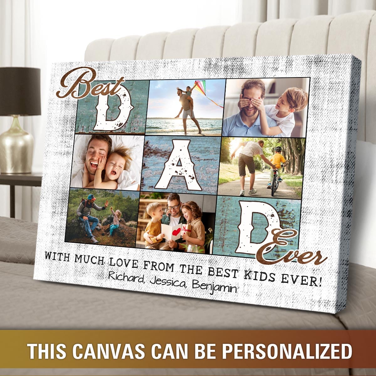 Personalized Daddy Photo Collage Print, Husband Fathers Day Gift