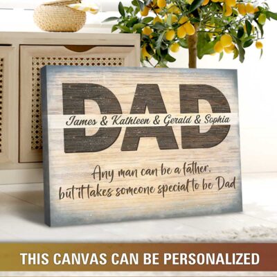dad sign with kids names personalized dad canvas print 02