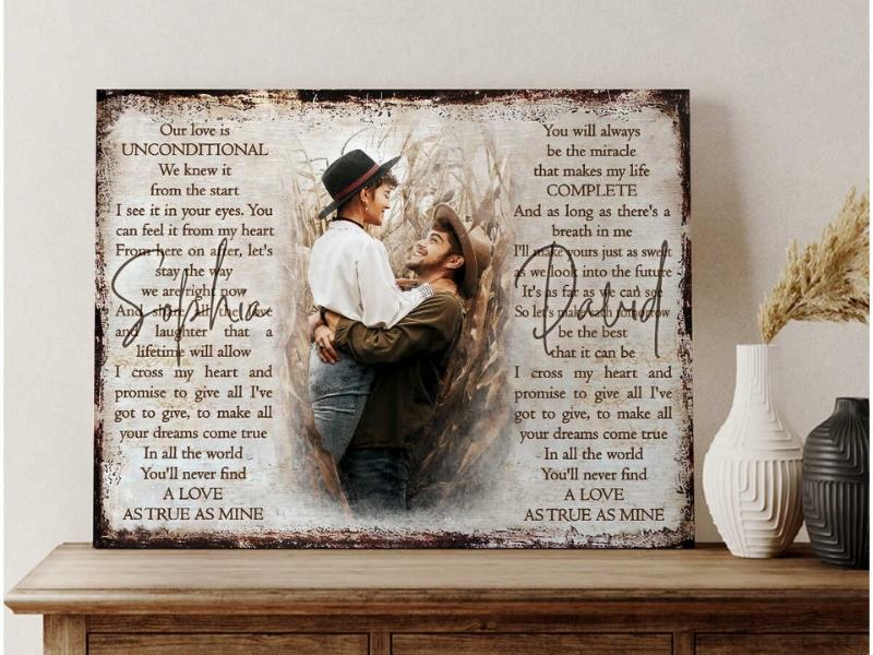 Custom Photo On Canvas Print - Personalized Engagement Gifts